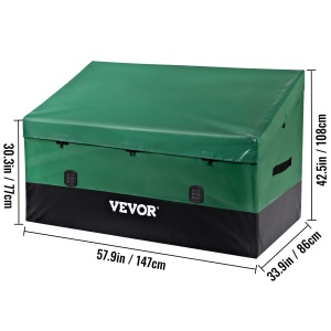 Cutie de depozitare VEVOR 1013L pentru exterior, 147x86x108cm, impermeabila, verde si negru - Img 8