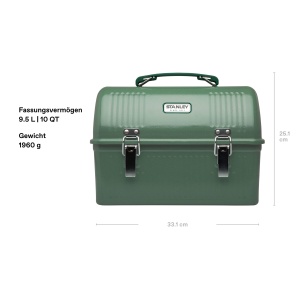 Cutie de pranz STANLEY 1913, 9.5L, culoare verde Hammertone - Img 3