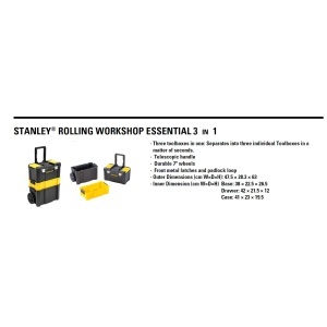 Cutie de unelte STANLEY Essential, 3 in 1, capacitate 20kg, cu organizator - Img 5
