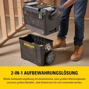 Cutie de unelte STANLEY Rollende Werkstatt 20 kg, roti mari, plastic robust - Img 3