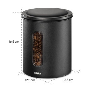 Cutie depozitare cafea Xavax 500g negru mat capac etans cu fereastra - Img 4