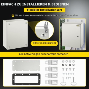 Cutie electrica VEVOR SPT, 50 x 40 x 20 cm, IP66, din otel carbon, cu montaj usor - Img 7