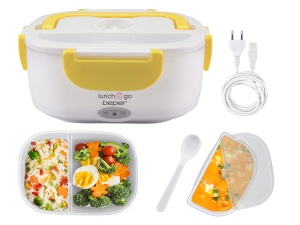 Cutie termica electrica Beper Lunch Go, 1000 ml 450 ml, 40W, Galbena