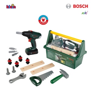Cutie Unelte Bosch Theo Klein 8520 cu Accesorii, Include Acumulator si Sunete - Img 4