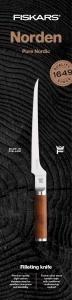 Cutit de filetat Fiskars Norden, 21,1 cm, din otel german, maner din lemn de birch, culoare brown - Img 7