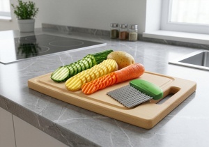 Cutit ondulat Tescoma din otel inoxidabil cu maner din plastic, multifunctional - Img 2