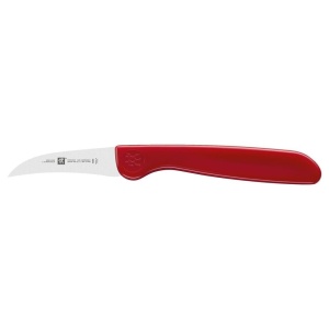 Cutit pentru decojit ZWILLING Twin Grip, lama 5 cm, otel inoxidabil, maner rosu