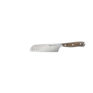 Cutit Santoku Metaltex Heritage, lama 14 cm, otel inoxidabil, maner din lemn