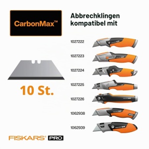 Cutite Universale Fiskars CarbonMax, 10 bucati, otel inoxidabil, durata lunga de utilizare - Img 3