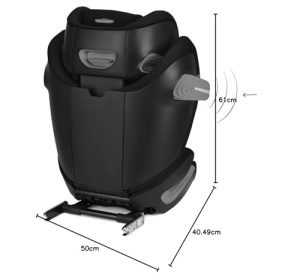 CYBEX Gold Scaun auto pentru copii Solution S2 i-Fix, Pentru masini cu si fara ISOFIX, 100 - 150 cm, De la aproximativ 3 la 12 ani (15 - 50 kg), Moon Black - Img 10