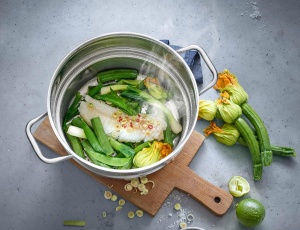 Dampfgareinsatz pentru oale WMF, 20 cm, Cromargan inox 1810, spulberat - Img 8