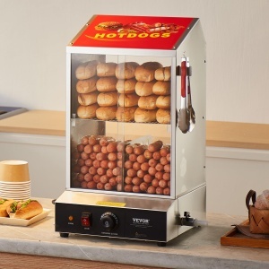 Dampfgarer Hot Dog VEVOR 37L, 1200W, cu 2 etaje si control temperatura 30-85 - Img 8