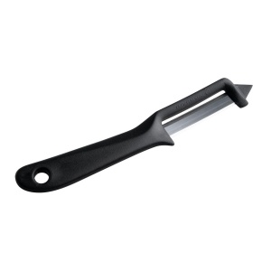 Decojitor de sparanghel Fackelmann World Champion, Decojitor universal cu lama din otel inoxidabil, Peeler pentru fructe si legume (Culoare: Negru), Cantitate: 1 bucata