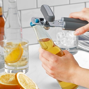 Deschizator de conserve si deschizator de sticle multifunctional KitchenAid Classic, usor de utilizat, roata de taiere din otel inoxidabil ascutita, manere ergonomice moi, antracit - Img 5