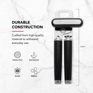 Deschizator de conserve si sticle KitchenAid Classic, otel inoxidabil, ergonomic - Img 4