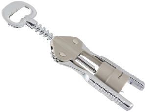 Deschizator vin Fackelmann 49456, 2in1, pentru dopuri din plastic si metal, argintiubeige