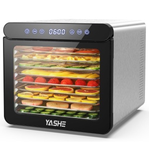 Deshidratator din otel inoxidabil YASHE cu control digital temperatura de pana la 75degC temporizator de pana la 48 de ore deshidratator cu 9 tavi pen