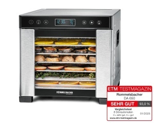 Deshidrator Rommelsbacher DA 650 7 tavi inox LCD temperatura ajustabila 35-75degC