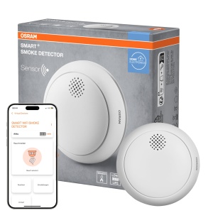 Detector de fum OSRAM SMART WiFi, IP20, 86 mm, alb