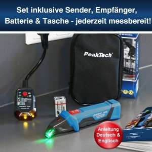 Detector de sigurante si circuite PeakTech 3432 testare tensiune fara contact tester pentru prize 230V - Img 6