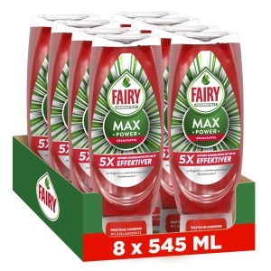 Detergent de vase Fairy Max Power Granat, 8x545 ml, fara clape