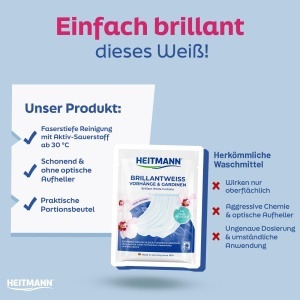 Detergent pentru Tesaturi HEITMANN Brillantwei 50 g Eliminare Grauschleier si Nikotin - Img 6