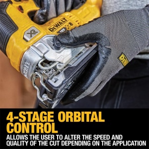 Dewalt 18V Fir Pendulum Stroke DCS335NT (fara perii, suport reglabil din aluminiu turnat sub presiune, cursa de pendul de 3 ori, incl. adaptor de aspiratie, tampon de protectie pentru saboti de ferastrau, TSTAK Box II, livrare fara baterie) - Img 6