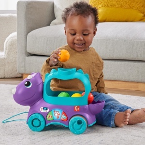 Dinozaur interactiv Fisher-Price Triceratops cu 4 mingi, sunete si lumini - Img 3