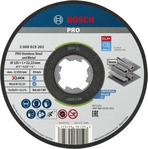 Disc de taiere Bosch PRO X-Lock, 125 mm, pentru inox si metal, durabil si eficient