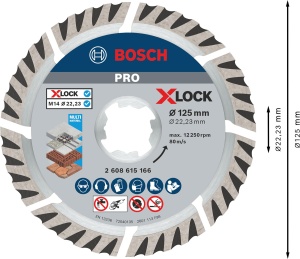 Disc diamantat Bosch PRO Multi Material X-Lock, 125 mm, pentru beton si zidarie - Img 3