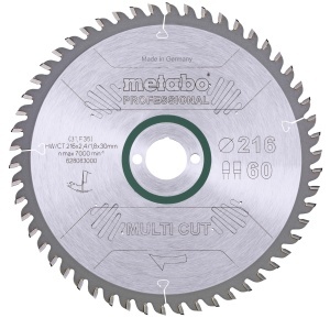 Disc Saw Metabo Multi Cut 216x30mm, 60Z pentru Aluminiu si Laminat