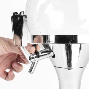 Dispenser bauturi InnovaGoods 35L cu racitor pentru gheata transparent si argintiu - Img 7