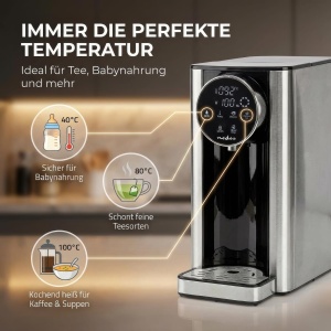 Dispenser de apa fierbinte Nedis KAWD310FBK, 2.7 l, 2600 W, AluminiuNegru - Img 4