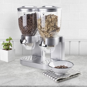 Dispenser dublu Lacor 62596 pentru cereale si alimente uscate 2 x 2 litri gri BPA-free - Img 5