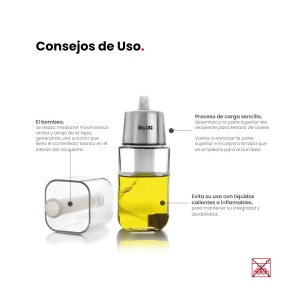Dispenser ulei IBILI 180 ml din sticla ideal pentru gatit sanatos si friteuze cu aer cald - Img 7