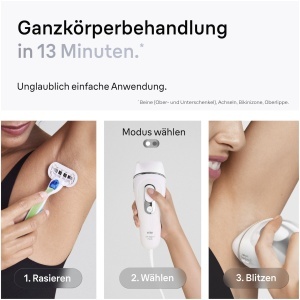 Dispozitiv IPL pentru indepartarea parului Braun Silk Expert Pro 3, albargintiu, 100 blitzemin - Img 4
