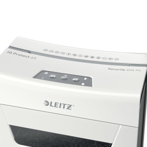 Distrugator de documente Leitz IQ 6X Premium, 6 foi, 10L, alb - Img 8