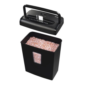 Distrugator documente Hama Premium 20L 8 coli Particule 2x12 mm Negru - Img 2