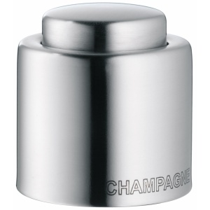 Dop de sampanie WMF Clever&More cu inscriptie 3,5 cm, dop de sampanie, dop de sticle de sampanie, otel inoxidabil Cromargan mat, dop de sticla