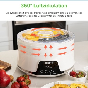 Dorrautomat Cosori, 5 Tava, 350W, Alb, BPA-free - Img 7