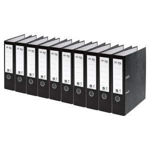 Dosar A4 VON Leitz, 10 bucati, 80 mm latime, reciclat, negru