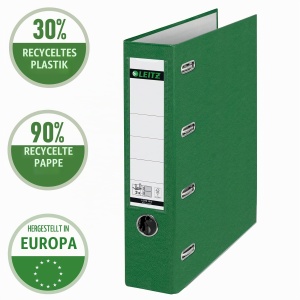 Dosar dublu din plastic Leitz 10120055, verde, 8.2 cm latime spate, pentru A4 - Img 2