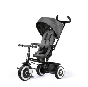 Dreirad Kinderkraft Aston 2 PRO, 360 Rotire, Verdeck Reglabil, Gri - Img 4
