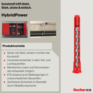 Dublu Fischer HybridPower 10 x 90, rezistenta mare, montaj simplu, universal - Img 5