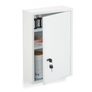 Dulap medical Relaxdays, alb, 3 compartimente, 45 x 30 x 12 cm