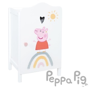 Dulap pentru papusi Peppa Pig, din lemn, 52x31x25 cm, alb - Img 2