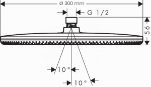 Dus cu efect de ploaie hansgrohe Raindance Alive S 300 mm, crom, 1 tip de jet - Img 4