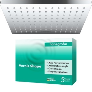 Dus cu efect de ploaie hansgrohe Vernis Shape 230 x 170 mm, crom, 1 jet