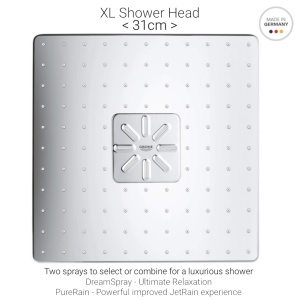 Dus cu plafon GROHE Rainshower SmartActive 310 Cube, 31cm x 31cm, 2 moduri de jet, crom - Img 4
