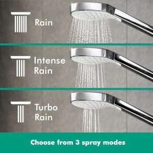 Dus cu trei tipuri de jet hansgrohe Croma Select E, 110 mm, cromat - Img 3